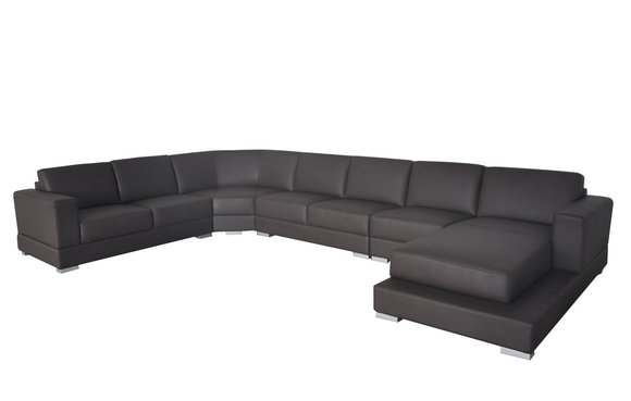Corner Leather Modern XXL Couch Living Area Leather Sofa U-Form A1127