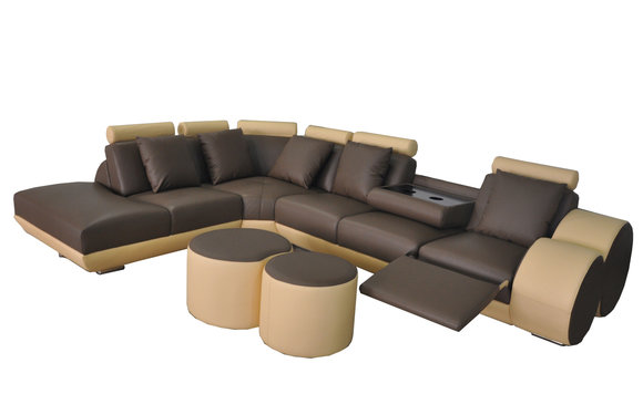 XXL Couch Big Corner Sofa Leather Corner Set Landscape Upholstery L Shape Living