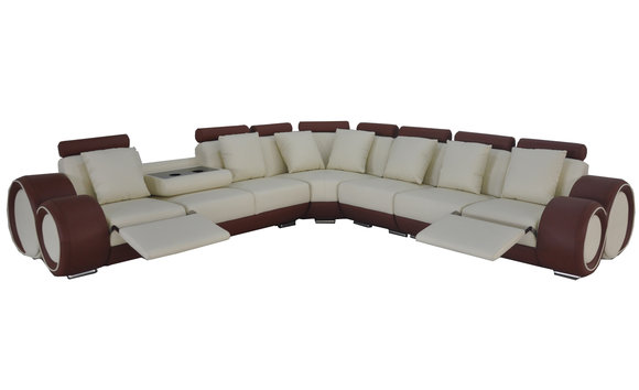 Design XXL Leather Upholstery Seat Room Corner Living Sofa Couch Designer Set A1163 II