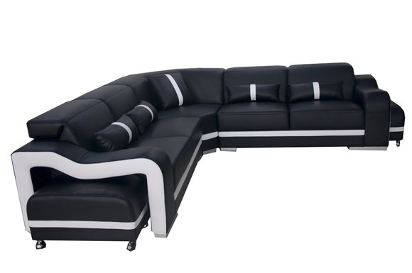 Leather sofa couch living set design modern corner sofa L-shape G8027A