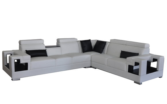 Leather sofa couch living landscape corner set design modern sofa L-shape K5001