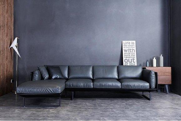 Italian design furniture living room leather corner sofa couch upholstery corner set