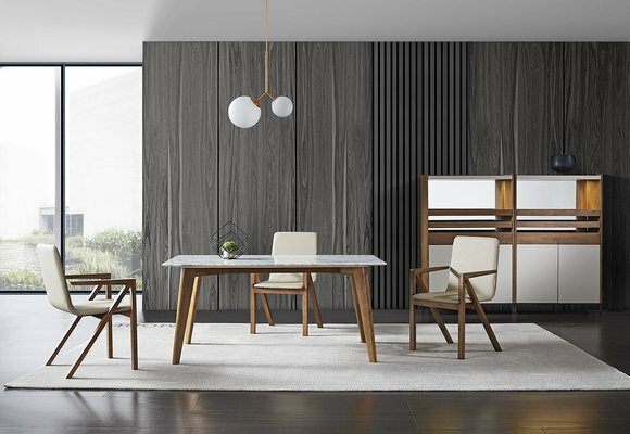 Dining Room Italian Design Furniture Complete Set Table Chairs Display Cabinets Cabinet