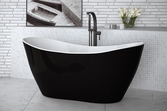 Black designer bathtub Freestanding luxury bathtub in black tubs bathroom acrylic