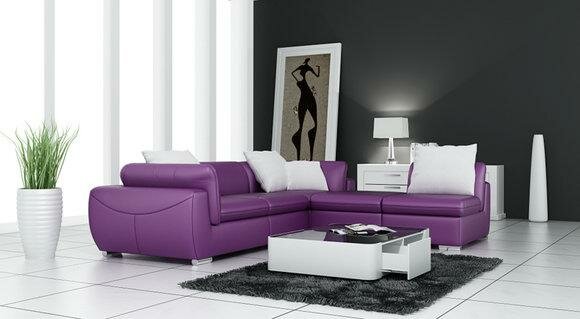 LEATHER SOFA COUCH LIVING AREA CORNER SOFA CORNER SET DESIGN MODERN SOFA F3014