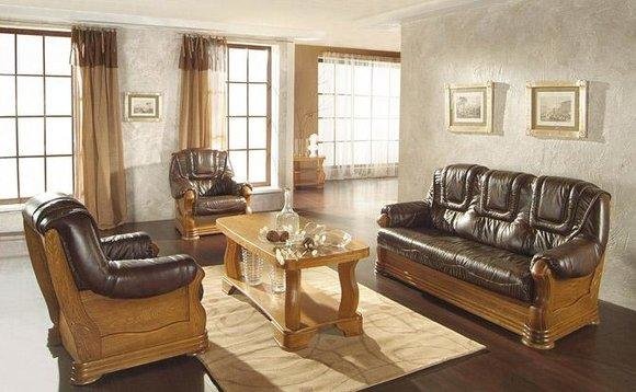 Leather Sofa Men Club Sofa Couch Upholstery Seat Sofa Set 3+2+1 Complete Set