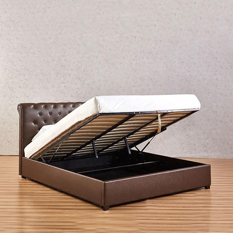 Classic style premium faux leather upholstered massive marriage double bed in chesterfield design 140/160/180/200x200cm sizes