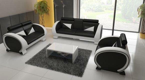Designer leather sofa set Vigo 3+2+1 seater (NB)