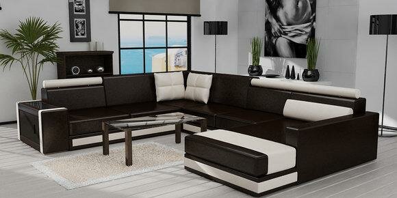 Design Corner Sofa Living Area Couch Sofa Leather Sofas Couches Poster Set Model SUN
