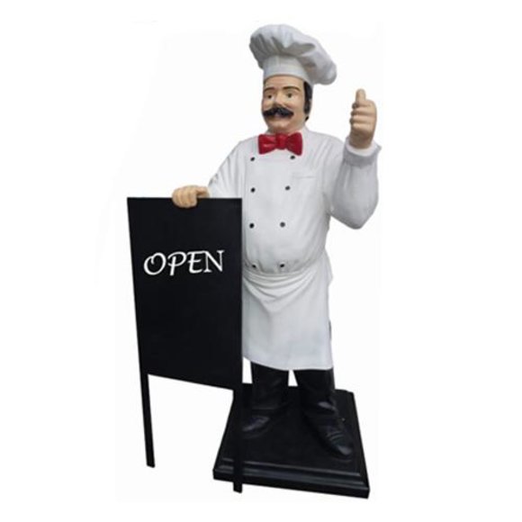 Advertising Sculpture Chef Menu Message Board Decoration Statue Restaurant New
