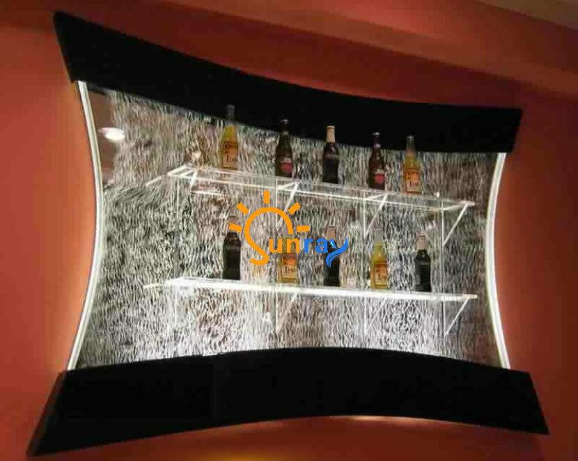 Decorative massive wall shelves set with RGB colour changing stainless steel