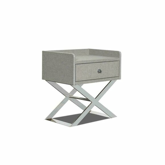 Modern style designer bedside table/console with a self & a sliding drawer