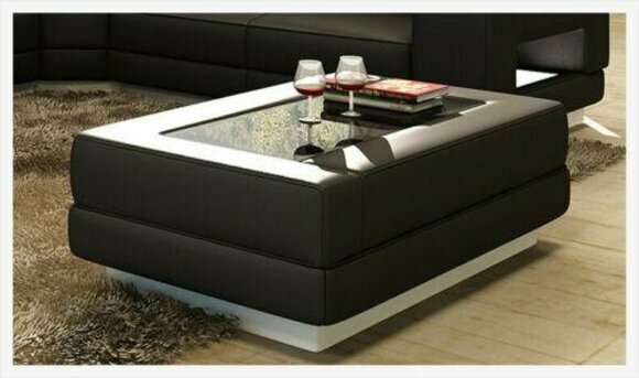 Designer Coffee Table Upholstery Table Leather Glass Modern Tables Glass Tables Colour Choice