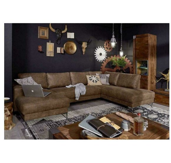 Corner Corner Sofa U-Shape Living Area Sofa Couch Upholstery Set Vintage Sofas New