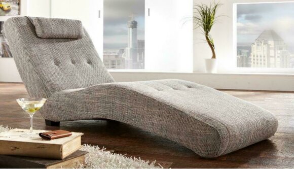 Chaise Longue Relax Lounger Chesterfield Couch Sofa Lounger Textile Lounger