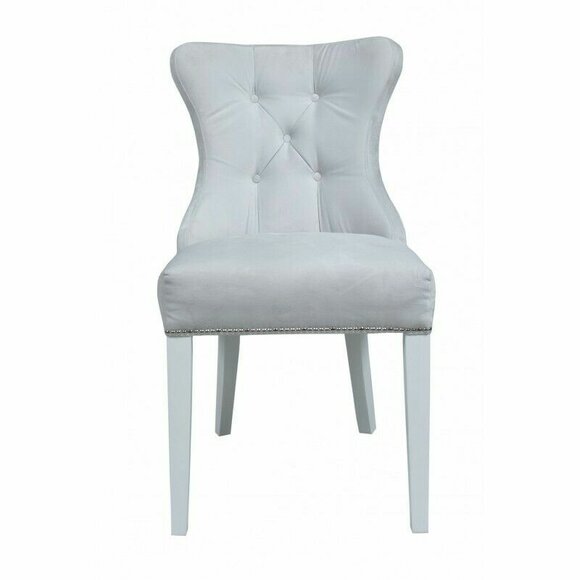 Classic Chesterfield Armchair Chair 1 Seater Lehn Chairs Textile Grey Upholstery