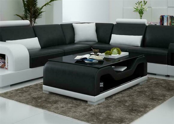 Black Coffee Table Glass Table Sofa Side Table Modern Table Upholstered Tables