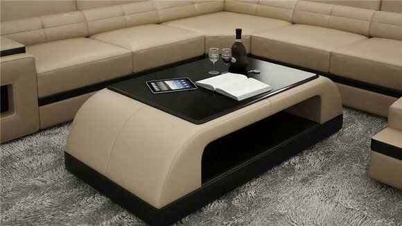 Leather Coffee Table Modern Glass Table Design Tables Glass Living Room