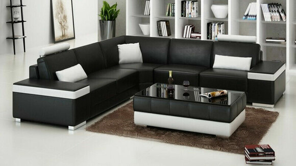 Leather Sofa Furniture L Shape Couch Living Landscape Corner Sofa Set Design Modern Sofa