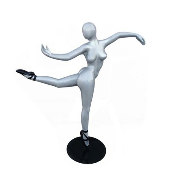Design Figure Ballerina PVC Sculpture Statues Figures Decoration 150cm Deco Silver
