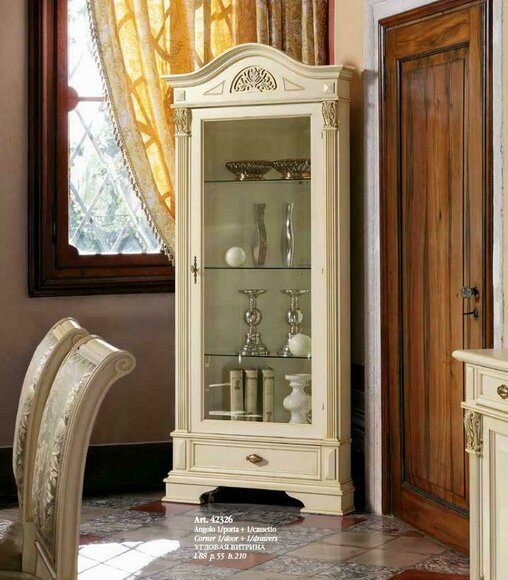 Corner Display Case Glass Cabinet Living Room Showcase 1door Display Cases Baroque Rococo New