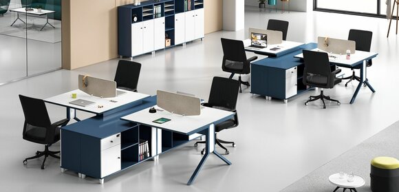 Call center 2 workstations desk office furniture furnishings equipment table
