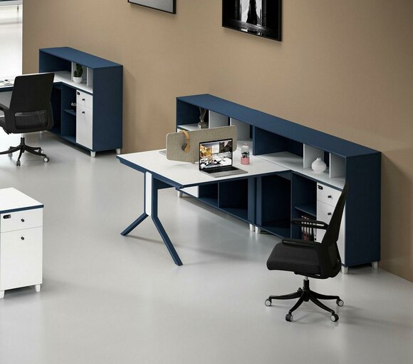Desk shelf Double work station Office furnishings Furniture Desks
