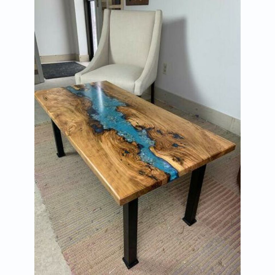 Coffee Table River Table Real Wood River Table Solid Epoxy Tables 120x60cm