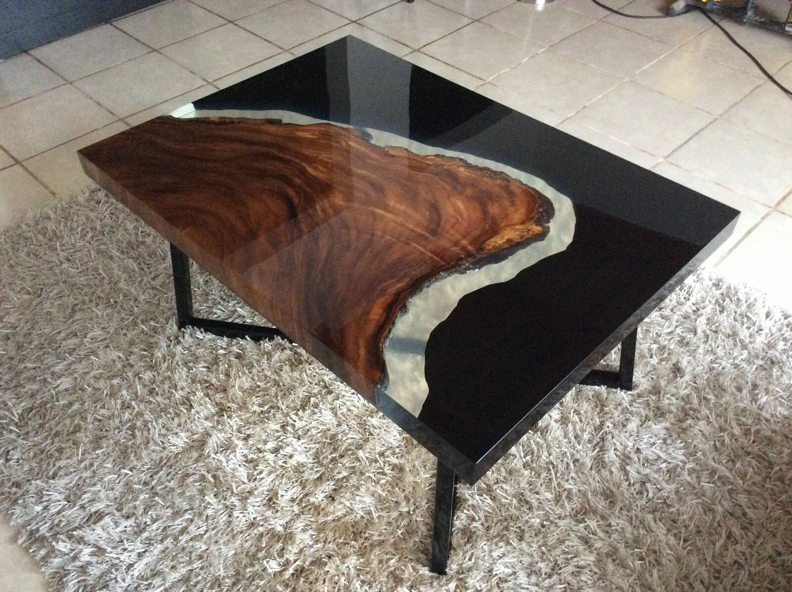 Coffee Table River Table Epoxy Resin Solid Tables 70x40 River Table Real Wood