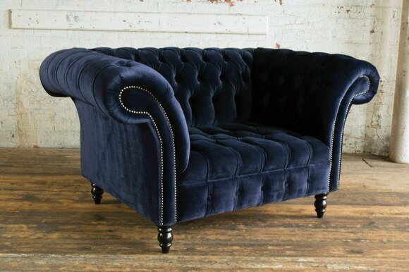 Chesterfield Sofa Couch Upholstery Set 1,5 Seater Sofas Classic Single Seater New