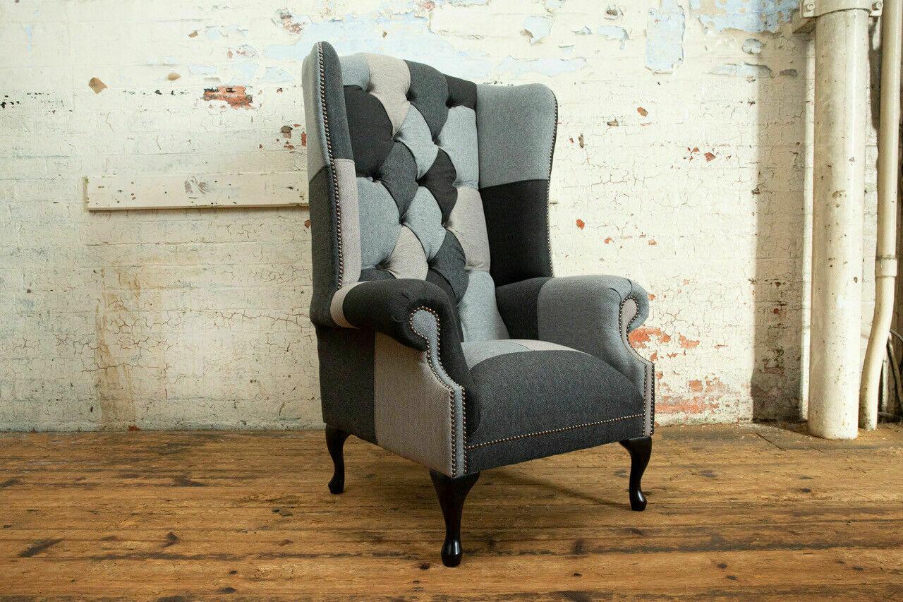 Genuine Chesterfield Wing Chair Armchair Couch Sofa Upholstery Seat Lounge Relax New