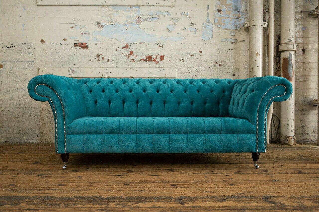 Chesterfield Original Sofa JVFurniture Couch Textile Sofas Couches Upholstery Fabric New