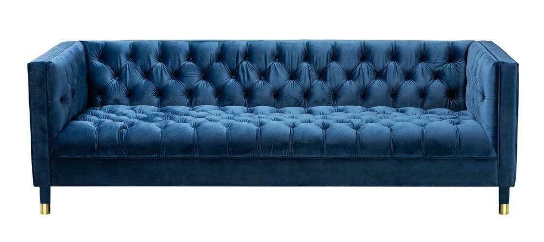 Chesterfield Sofa Blue Sofas Textile Fabric Couches Creative Furniture 4 seater New