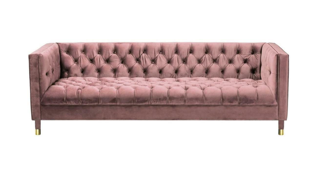 Chesterfield Sofa Pink Furniture 4 seater Sofas Textile Fabric Couches xxl big 230cm