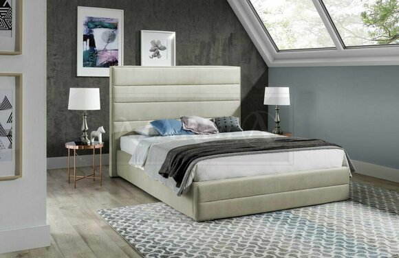 Luxury design massive marriage double bed in modern style fabric/leather upholstered made of real wooden frame 140/160/180/200x200cm sizes