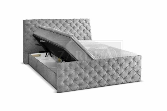 Chesterfield design massive fabric upholstered double bed in modern style made of real wooden frame 140/160/180/200x200cm sizes
