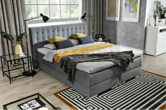 Chesterfield design modern style massive marriage premium faux leather/fabric upholstered double bed made of real wooden frame 140/160/180/200x200cm sizes