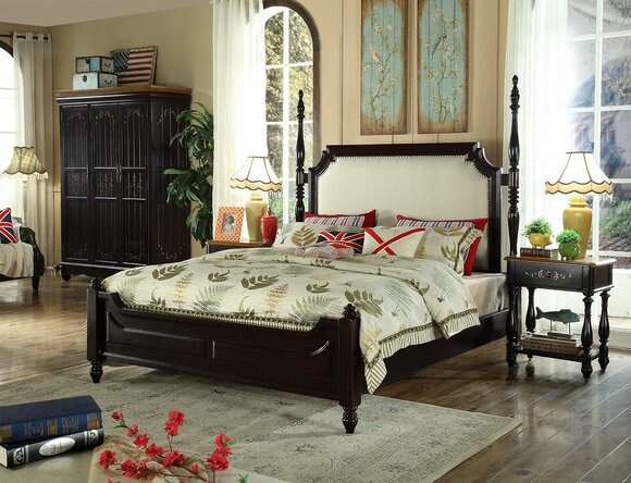 Luxury Real Wood Furniture American Wood Beds Bedroom Bed 3pcs Set New
