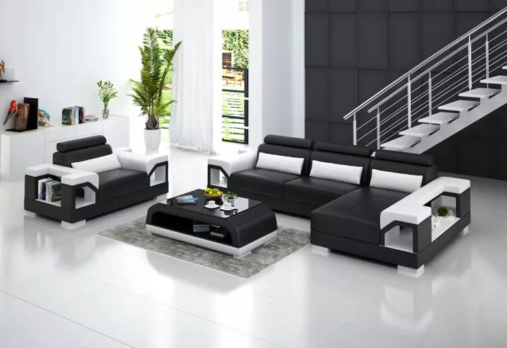 Corner sofa L\'Form armchair coffee table modern sofa leather sofa corner sofa upholstery 4-piece set