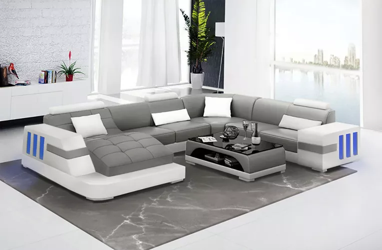 Corner set sofa upholstery living area leather sofa couches sofas U-shape corner group