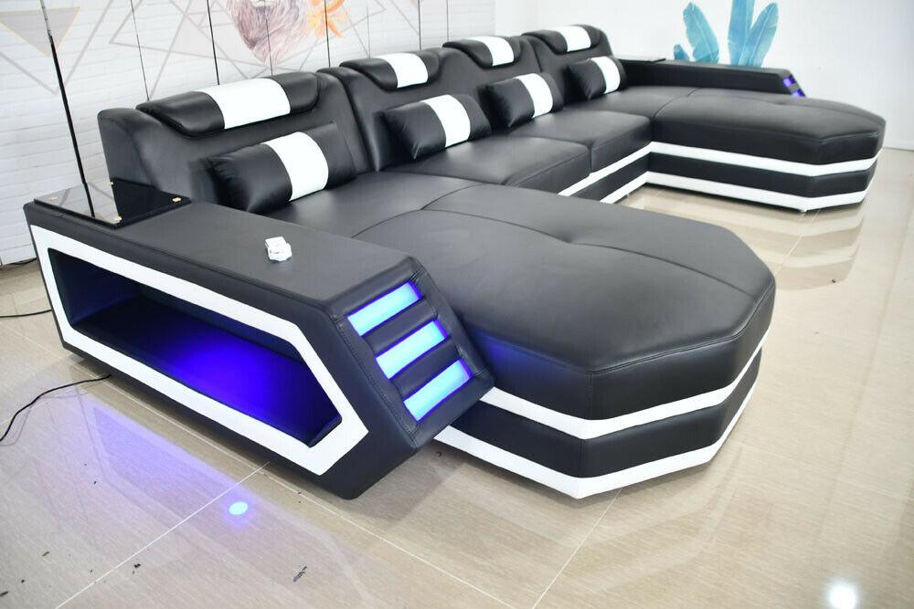 Leather sofa modern upholstery leather living area design corner sofa couch fabric