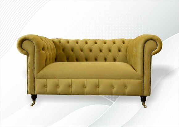 Chesterfield 2 seater sofa yellow design couches upholstery sofas new creative luxury