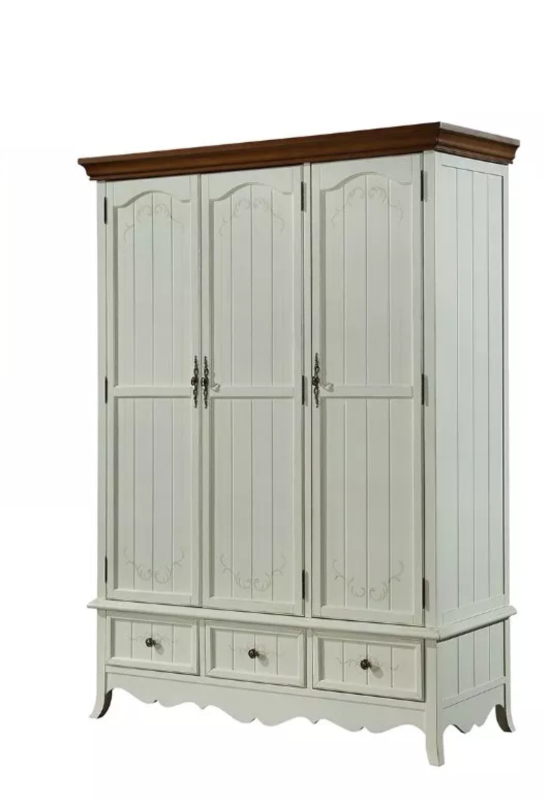 Classic wardrobe wooden cabinet country house bedroom closets wood furniture