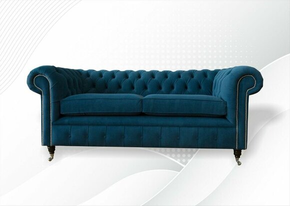 Chesterfield Blue two-seater design couches upholstered sofa sofas couch textile