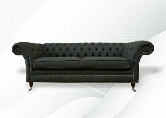 Chesterfield 3 seater textile dark gray modern design couches sofa couch furniture