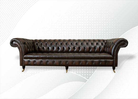 XXL Big Sofa Couch Chesterfield 265cm Upholstered Sofas 4 Seater Leather Textile Fabric