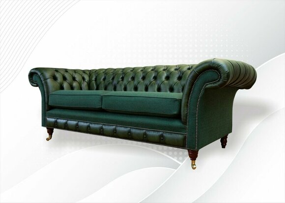 Chesterfield 3 Seater Leather Green Modern Design Sofa New Creative Furniture Sofas New