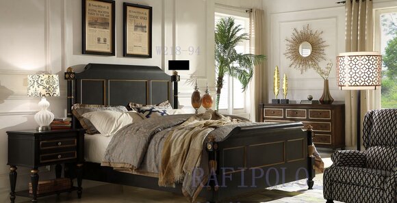 Bedroom Wooden Bed Real Wood Bed Hotel 180x200 Style Solid Furniture Beds