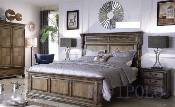 Country House Designer Furniture Bed Double Bedroom 180x200cm Beds Wilhelminian Style