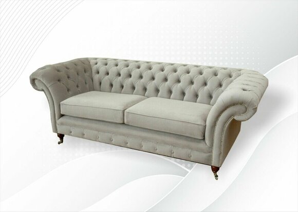 Chesterfield 3 Seater Beige Creative Furniture Big XXL Living Room Modern Design Sofa
